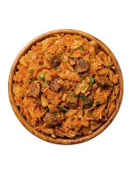 Говядина с тушеной капустой